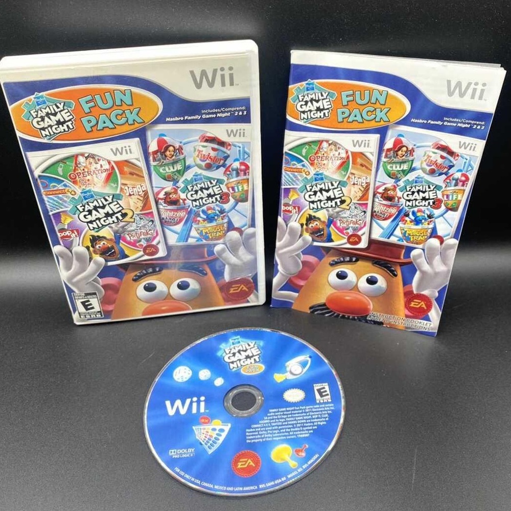 Nintendo Wii Family Game Night Fun Pack Video Game with Manual Tested Works